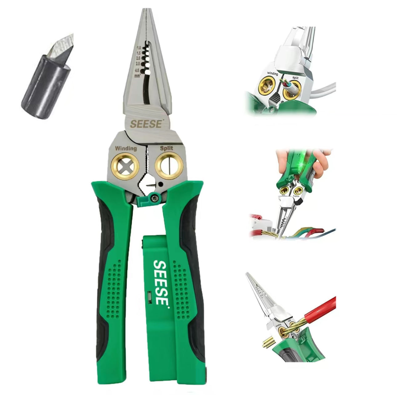 Herramienta VoltMaster 8 en 1 — Pelacables, Crimpadora y Detector de Tensión