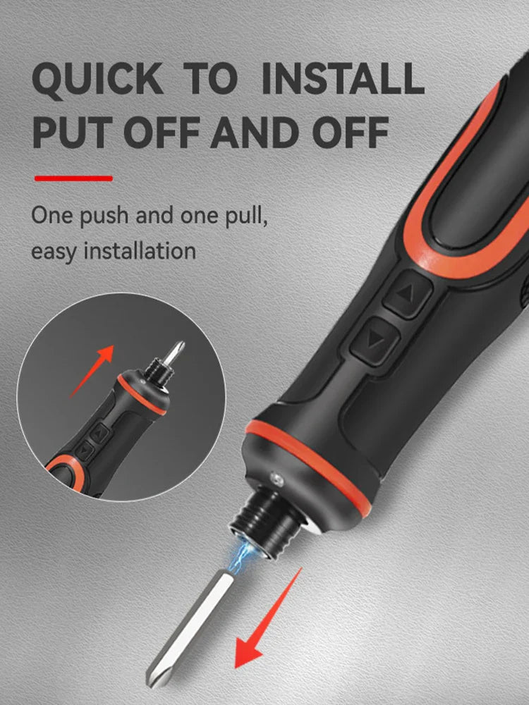 Destornillador Eléctrico Inalámbrico con Luz LED — Recargable por USB, Mini Herramienta para Bricolaje
