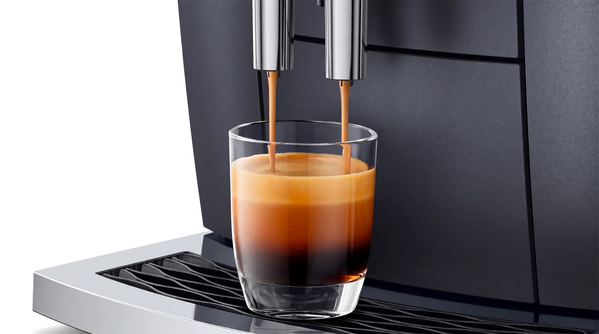 Preparación de espresso doble por las dos salidas